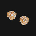 Boucles d'oreilles Fleur éclose Mûre plaqué or rose 18K – 3 microns