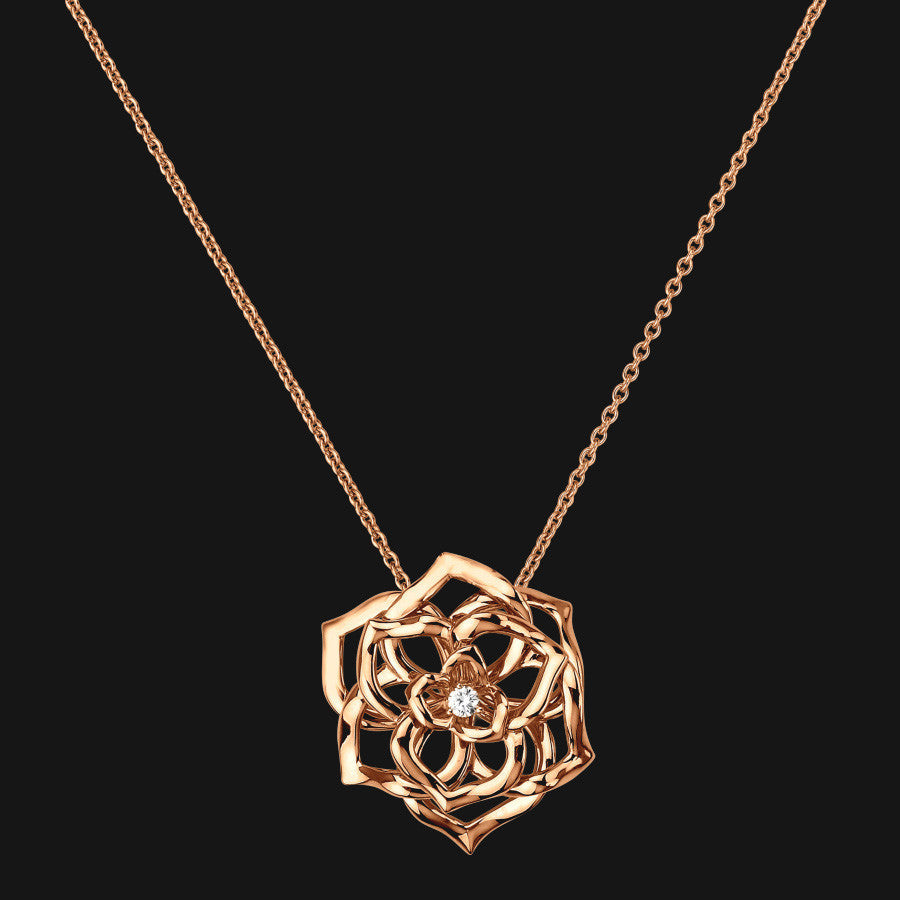 Pendentif Fleur Citron plaqué or rose 18K – 3 microns