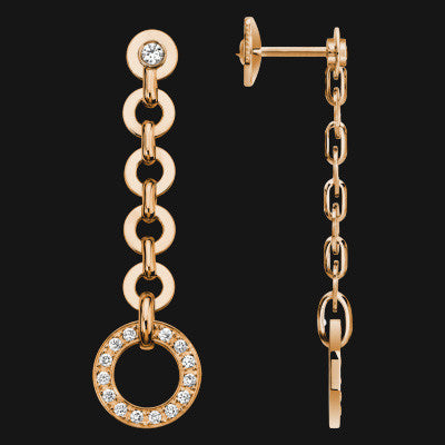 JN Goyave – Boucles d'oreilles Pendantes – Plaqué or rose 18K – 3 microns