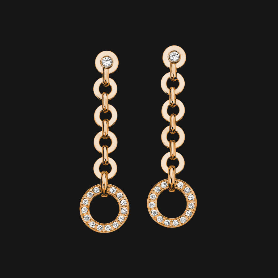 Boucles d'oreilles Pendantes Framboise doré, finition or rose