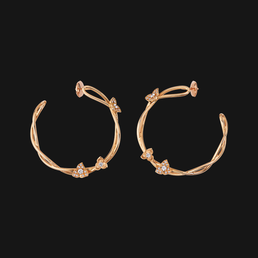 Boucles d'oreilles Entrelacées Papaye plaqué or rose 18K – 3 microns