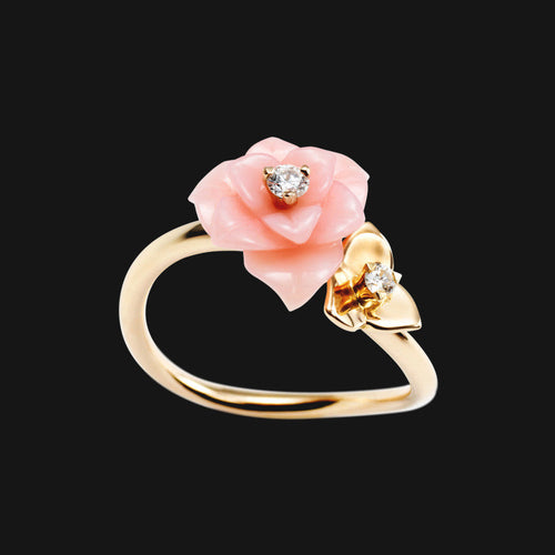 Bague Pétale Coco plaqué or rose 18K – 3 microns