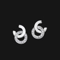 Boucles d'oreilles Anneaux liés Ananas plaqué or blanc 18K – 3 microns